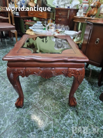 Уникална антикварна дървена английска маса Чипъндейл , снимка 5 - Маси - 52322963