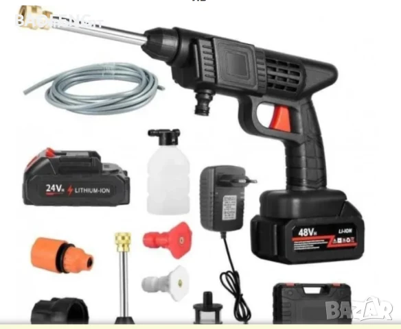 % Промоция 2000w Нова 6000mah 48V 2 батерии АКУМУЛАТОРНА ВОДОСТРУЙКА за кола дом градина 30 bar , снимка 4 - Аксесоари и консумативи - 50575300