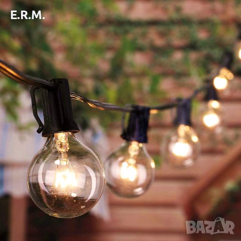 Струнни светлини Гирлянд светлина от 25 крушки парти лампички  декорация за кафе сватба рожден ден п