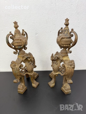 Френски каминни подпори - Наполеон III №7773, снимка 6 - Антикварни и старинни предмети - 52839805