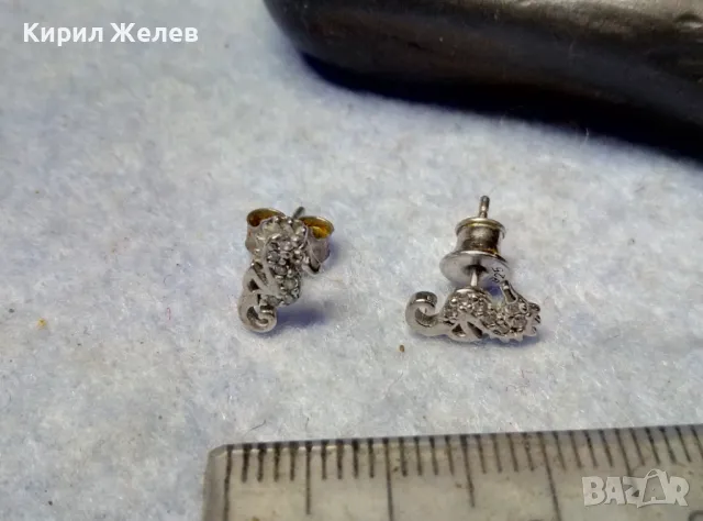 ПРЕКРАСНИ ФИГУРАЛНИ СРЕБЪРНИ ОБЕЦИ МОРСКИ КОНЧЕТА РОДИРАНО СРЕБРО 925 ФИНА АРТ ИЗРАБОТКА 48657, снимка 2 - Обеци - 49551517