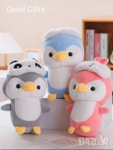 Плюшен Пингвин с Аксесоар Маска, 25см Плюшена играчка Пингвин