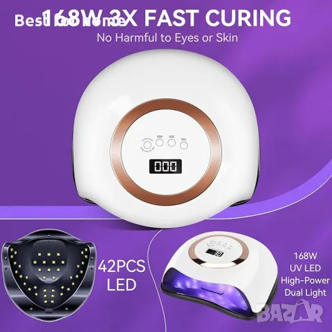 Лампа за нокти LED лампа Sun V1 - 168 W, снимка 3 - Педикюр и маникюр - 48486601