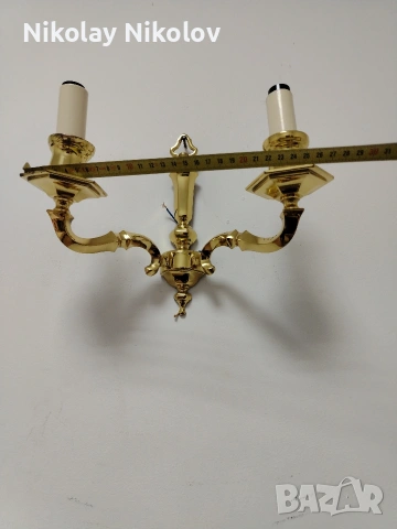 двоен месингов аплик, снимка 7 - Антикварни и старинни предмети - 53144837