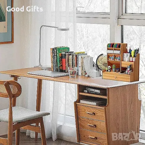 Функционален Дървен органайзер за Бюро, снимка 6 - Етажерки - 49119389