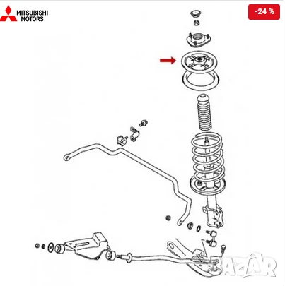 Подложка предна пружина MB518147 Mitsubishi Pajero Pinin, снимка 2 - Части - 50991988