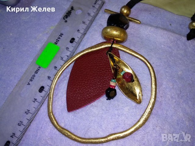 ДЕБЕЛО ПОЗЛАТЕНО ЕТНО - АРТ ФЛОРАЛНО КОЛИЕ МЕДАЛЬОН 34671, снимка 5 - Колиета, медальони, синджири - 39201030