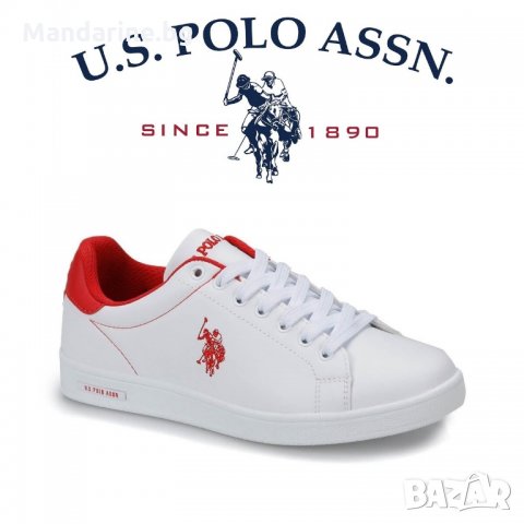 ПРОМО 🍊 U.S. POLO® 🍊 Дамски кожени спортни обувки WHITE & RED № 38 нови с кутия, снимка 6 - Дамски ежедневни обувки - 26571538