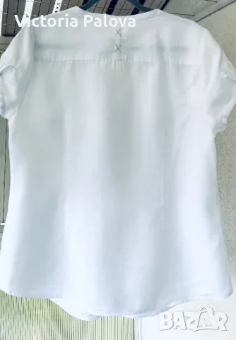 Бяла ленена блуза-риза CHRISTIAN BERG, снимка 12 - Ризи - 49875455