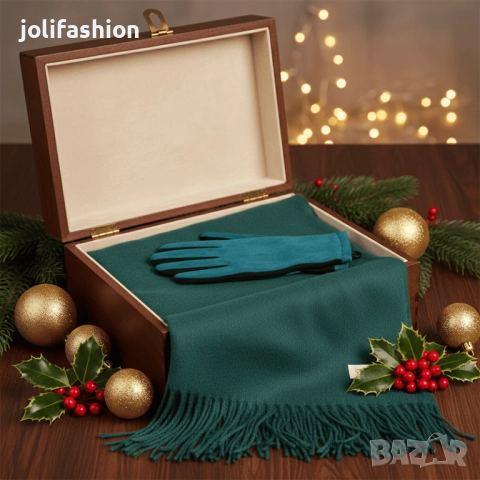 Комплект шал с ръкавици, снимка 4 - Шалове - 38311119