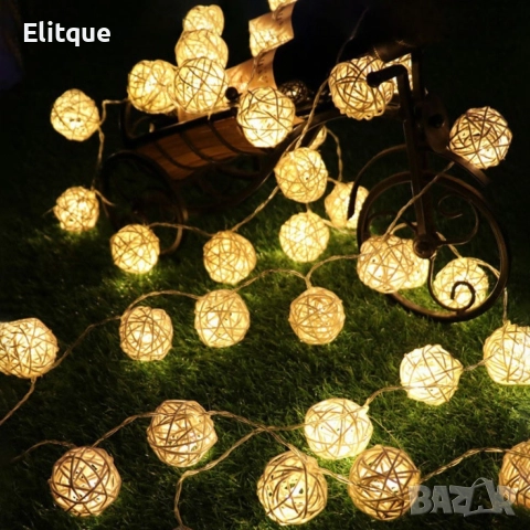 Коледни лампички декорация – крушки с батерии 10 броя "1 цвят ,като на снимките", снимка 5 - Декорация за дома - 52787568