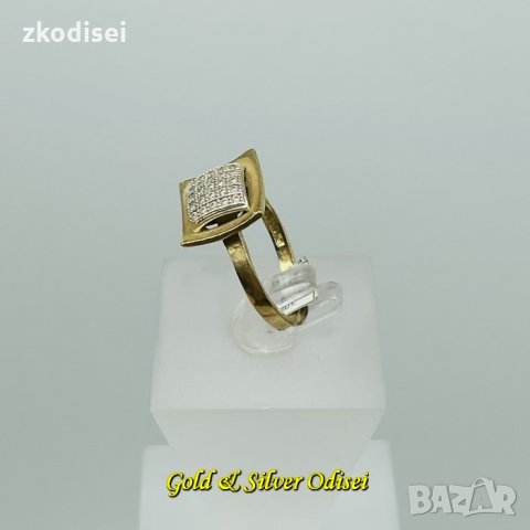 ЗЛАТЕН ПРЪСТЕН 2,97ГР. РАЗМЕР:56 14КР. ПРОБА:585 МОДЕЛ:364-3, снимка 2 - Пръстени - 32293221