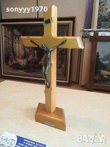ДЪРВЕН КРЪСТ С ХРИСТОС-МЕД/МЕСИНГ, снимка 8 - Колекции - 28344334
