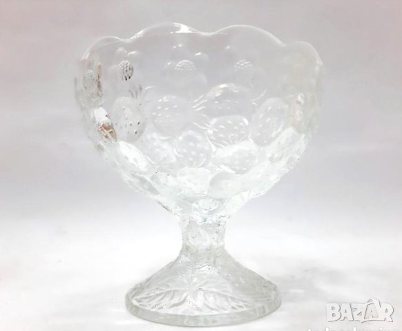 Винтидж тежка стъклена купа със столче(7.2), снимка 2 - Антикварни и старинни предмети - 43984576