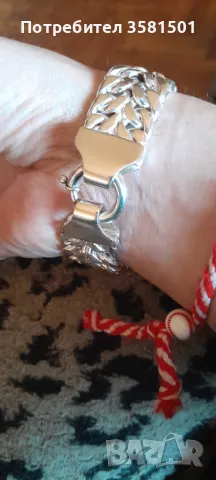 Сребърна Гривна Плетка Двоен Панцер-125грама.🇧🇬, снимка 5 - Гривни - 49368664