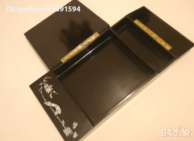  Стара Ръчно изработена кутия за бижута с инкрустиран седеф,  дължина: 32см. ширина: 18см. височина:, снимка 9 - Антикварни и старинни предмети - 43256694