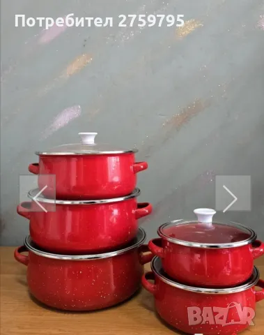 ХИТ.Комплект 5 броя тенджери, със 5 бр стъклени капаци Висококачествена изработка Червени.

, снимка 3 - Съдове за готвене - 49399715