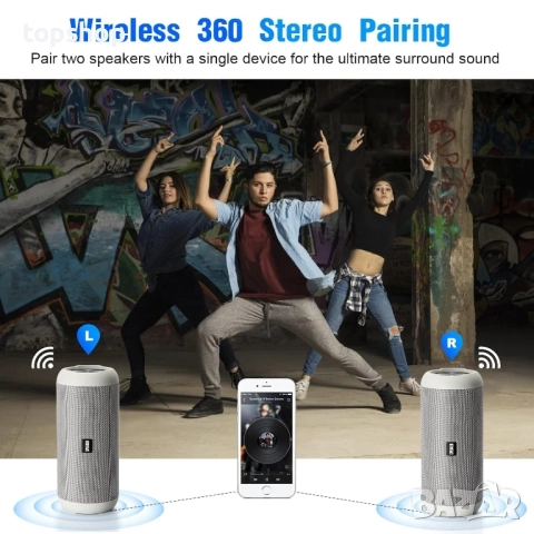 Нова Bluetooth колонка 30W Bluetooth 5.0 високоговорител, водоустойчив IPX6 30, часа..., снимка 3 - Тонколони - 51636473