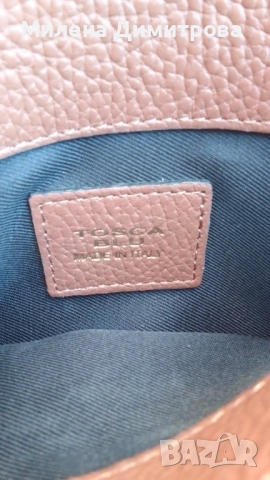 Кожена чанта Tosca Blu Livigno с релеф, снимка 5 - Чанти - 53050781
