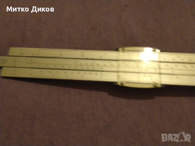 Rechenschieber reiss 3201 логаритмична линия от соца ГДР метална, снимка 2 - Други ценни предмети - 43141693