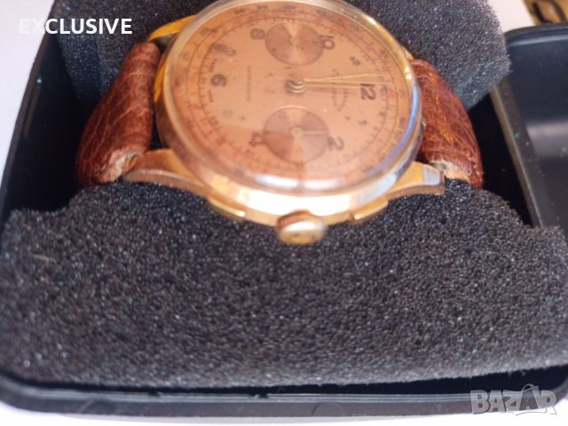 Златен Швейцарски часовник Precision 18к Хронограф, снимка 7 - Мъжки - 43145762