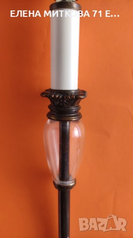 Висока настолна лампа от метал с орнаменти, снимка 5 - Настолни лампи - 53169712