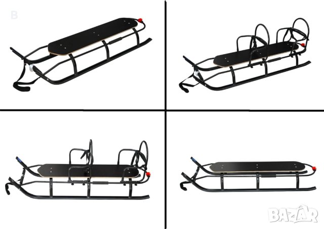 Двойна детска шейна с облегалки 2 в 1, снимка 12 - Зимни спортове - 43646724