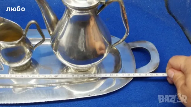 Сребърен Комплект от Поднос със Канички Сребро 0,925-901 грама , снимка 8 - Други ценни предмети - 47291573
