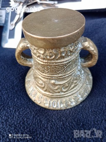 Стара, старинна бронзова чаша, хаванче Арт, Antique 18th Century Bronze Mortar and Pestle , снимка 16 - Други ценни предмети - 37691858