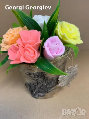 Цветя изработени с глицеринов ароматен сапун универсален магазин 29 етаж 1 Стара Загора Център , снимка 16 - Изкуствени цветя - 48724317