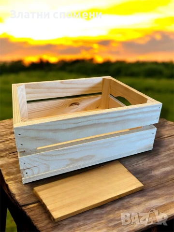 Ръчно изработена дървена касетка/щайга