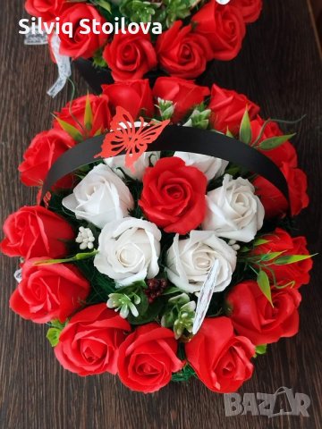 Кошници със сапунени цветя, снимка 2 - Подаръци за жени - 39594734