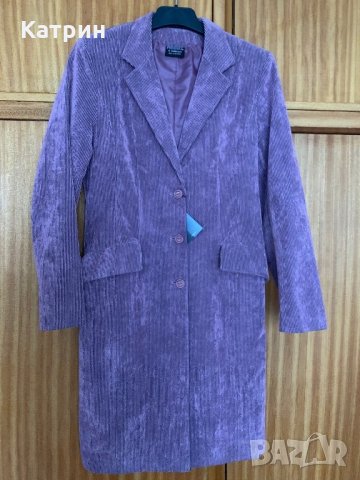 Дамско кадифено издължено сако - манто