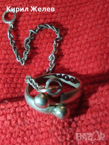 Сребърен пръстен дамски със синджирче - 11938, снимка 2 - Пръстени - 28910715
