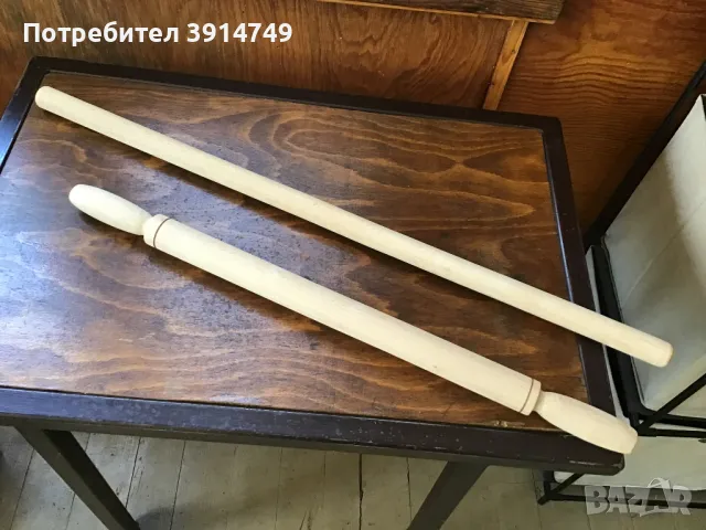 Дървена точилка естествен дъб, дълга, с дръжки, диаметър 3,2-3,3см, дължина 55,5см, снимка 3 - Аксесоари за кухня - 47887065