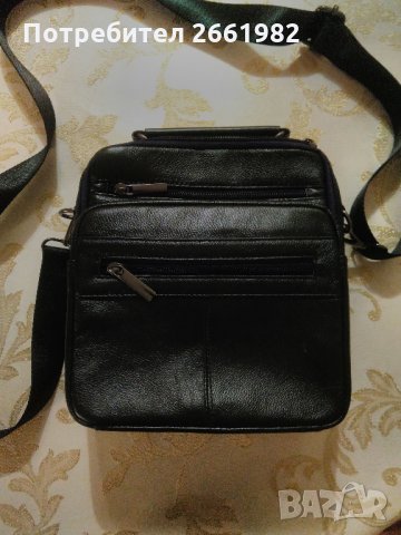 Мъжка кожена черна чантичка от естествена кожа, снимка 4 - Портфейли, портмонета - 28753851