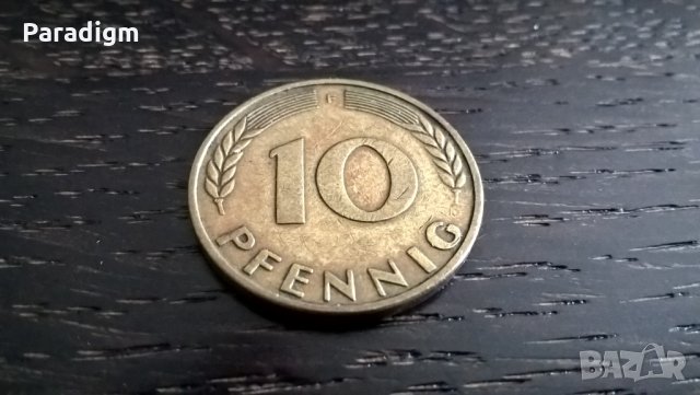Монета - Германия - 10 пфенига | 1950г.; серия F, снимка 2 - Нумизматика и бонистика - 28550548