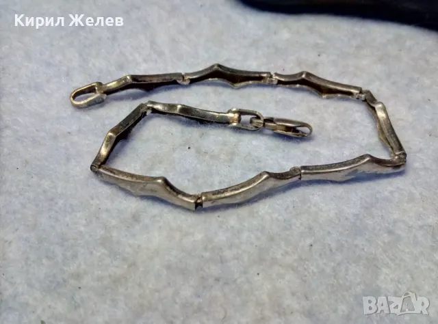 СТАРА СРЕБЪРНА ГРИВНА ПАТИНИРАНО СРЕБРО 925 РЪЧНА ВИНТИДЖ АРТ ИЗРАБОТКА 44370, снимка 2 - Гривни - 49757294