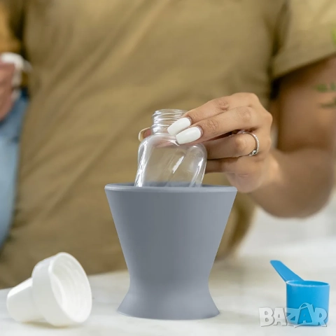 Поставка за бебешко шише Ingenuity Bokee Hands Free или чаша за пиене с една ръка, снимка 4 - Прибори, съдове, шишета и биберони - 51863236