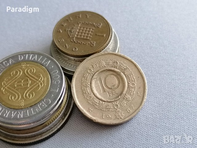 Монета - Норвегия - 10 крони | 1987г.