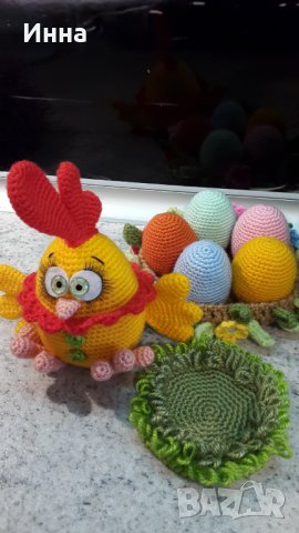 Великденски подаръци. Петел + яйца. Плетена играчка. Ръчно изработени., снимка 13 - Романтични подаръци - 39876036
