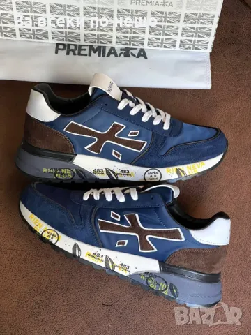 Premiata Мъжки Тъмно Сини Маратонки👟Мъжки Спортни Обувки В Тъмносин Цвят Премиата Код E248, снимка 2 - Маратонки - 50412549