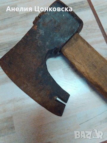 Старинна ръчно кована брадва 2 в 1 с нова дръжка, снимка 1