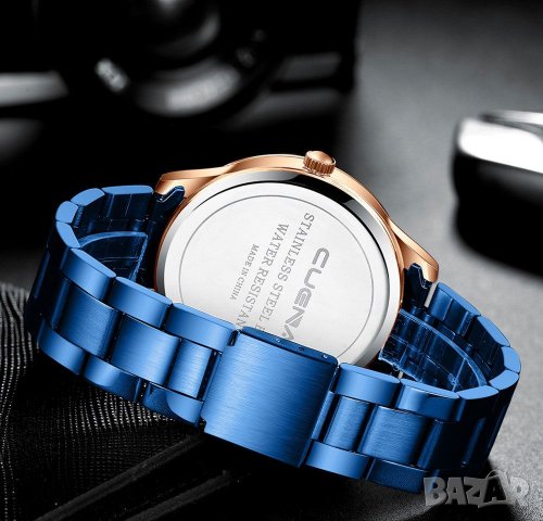 Модерен мъжки часовник стилен стрелки метална каишка различни цветове, снимка 13 - Мъжки - 37374528