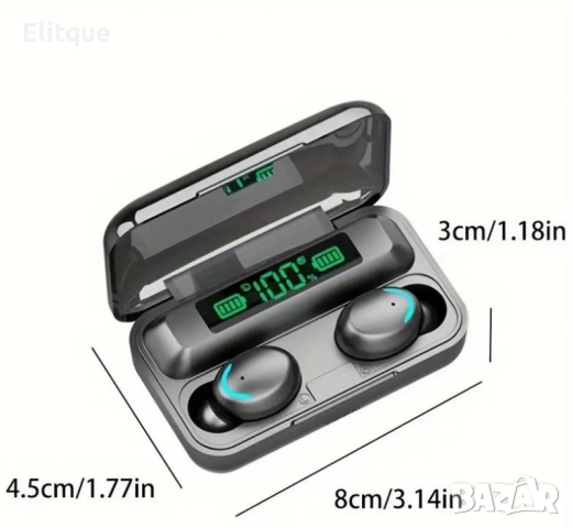 Bезжични bluetooth слушалки TWS – 9D Стерео спортни слушалки с кутия за зареждане и микрофон BTH-F9-, снимка 4 - Други - 52851760
