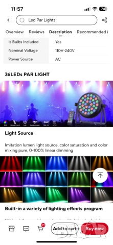 Somspot LED Прожектори многоцветни за сватба или парти, снимка 7 - Прожектори - 52571695