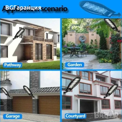Качествена соларна LED лампа 1600w със сензор, снимка 3 - Лед осветление - 52019115