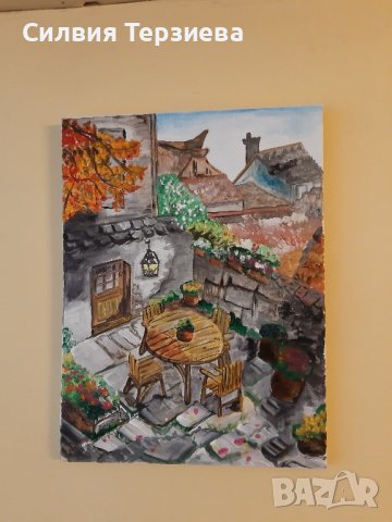 Картина "Терасата на старата къща в Добринище"