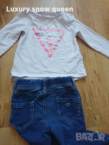 Дънки и блузка Guess , снимка 2 - Бебешки дънки - 32676116