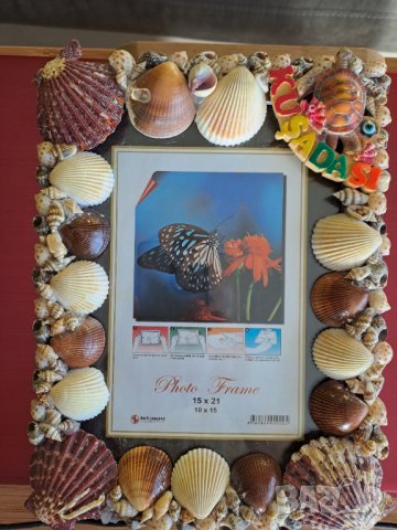 Рамка за снимка или картина с морски мидички, снимка 5 - Декорация за дома - 43265258